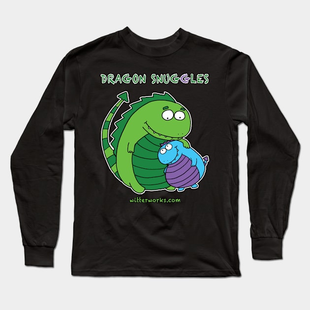 Dragon Snuggles Long Sleeve T-Shirt by witterworks